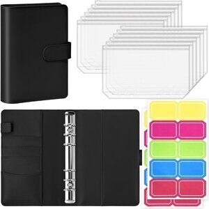A6 Budget Binder with Zipper Cash Envelopes for Money Organizer & Budgeting, PU